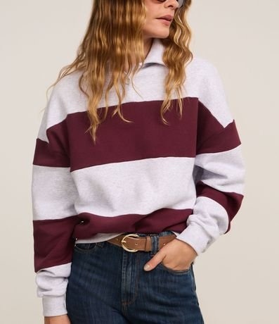 Saco en Algodón con Cuello Polo y Rayas Largas 4