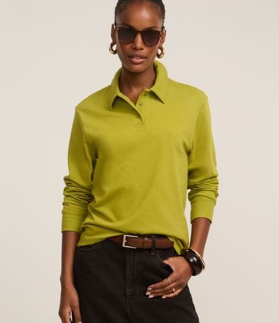 Blusa Texturizada en Algodón con Cuello Polo 2