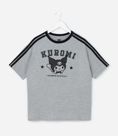 Remera Infantil con Estampa y Lettering Kuromi - Talle 7 a 14 años