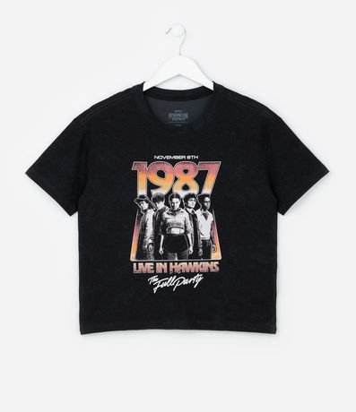 Remera Infantil Relaxed con Estampa Stranger Things - Talle 7 a 14 años