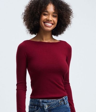 Sueter Punto en Viscosa con Escote Canoa