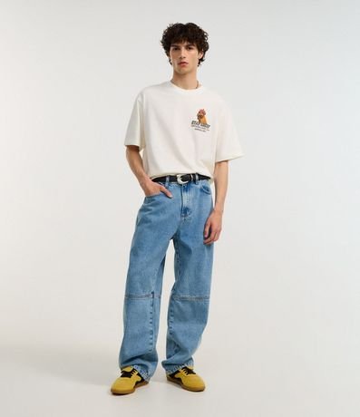 Remera Boxy en Algodón con Gallo de Championes Estampado y Lettering Stay Cocky 3