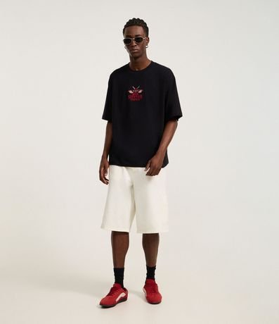 Remera Boxy en Algodón con Estampa Stranger Things 3