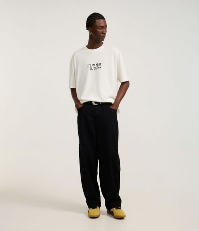 Remera Relaxed en Algodón con Estampa y Lettering Stranger Things 3