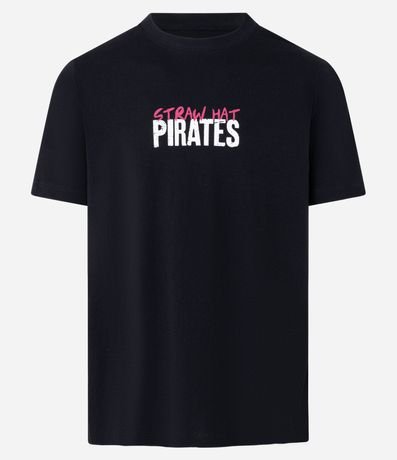 Remera Regular en Algodón con Estampa Lettering Straw Hat Pirates One Piece 5