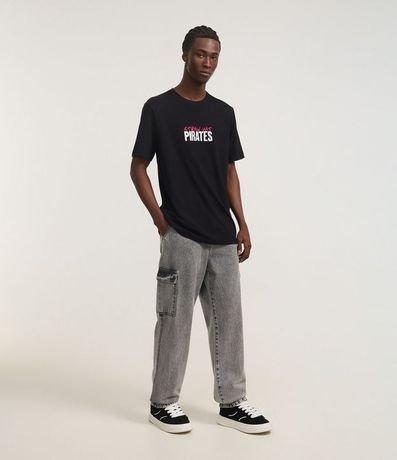 Remera Regular en Algodón con Estampa Lettering Straw Hat Pirates One Piece 3