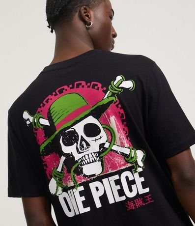 Remera Regular en Algodón con Estampa Lettering Straw Hat Pirates One Piece 1