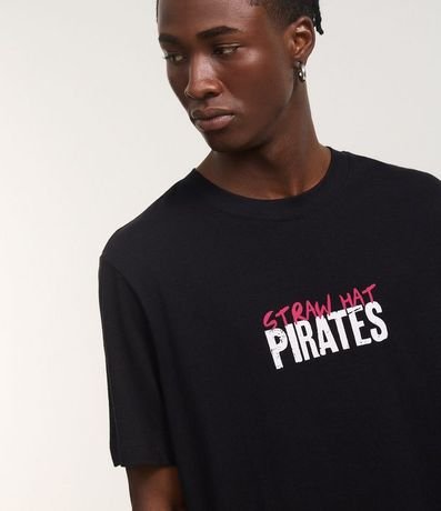 Remera Regular en Algodón con Estampa Lettering Straw Hat Pirates One Piece 4