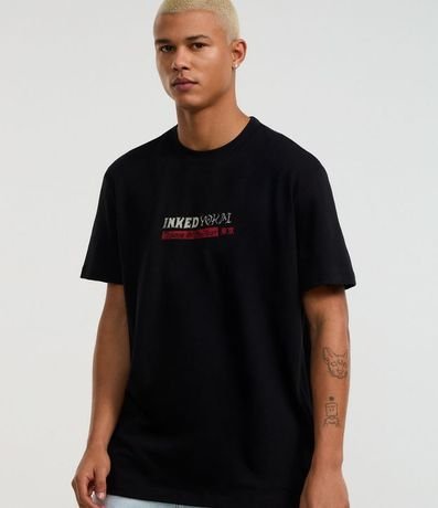 Remera Comfort en Algodón con Estampa Lettering Inked 4