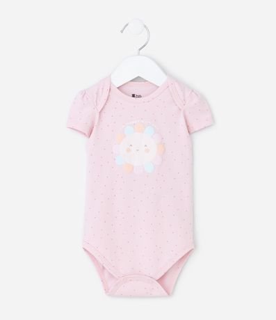 Body Infantil con Estampado de Lunares y Flor - Talle 0 a 18 Meses 2