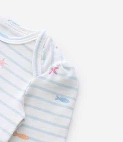 Body Infantil con Estampa fondo do Mar Listrado - Talle 0 a 18 Meses 3