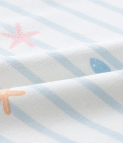 Body Infantil con Estampa fondo do Mar Listrado - Talle 0 a 18 Meses 4