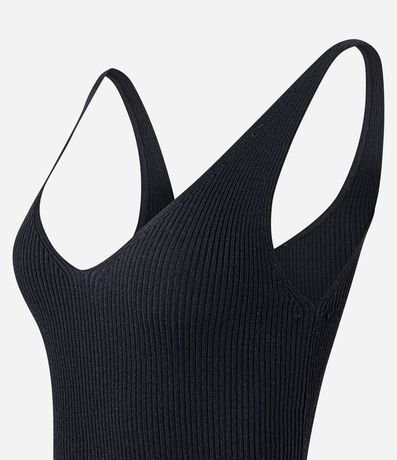 Blusa Acanalada en Punto con Escote v y Espalda Descotada 2