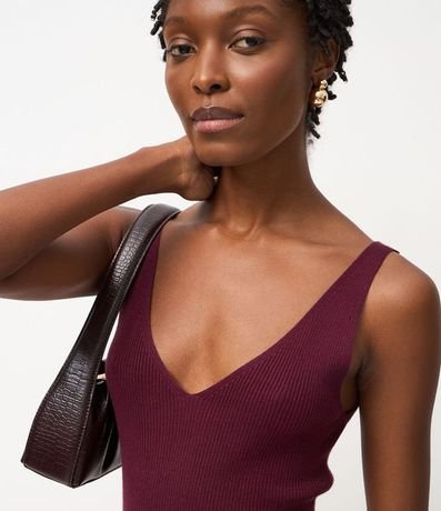 Blusa Acanalada en Punto con Escote v y Espalda Descotada 5