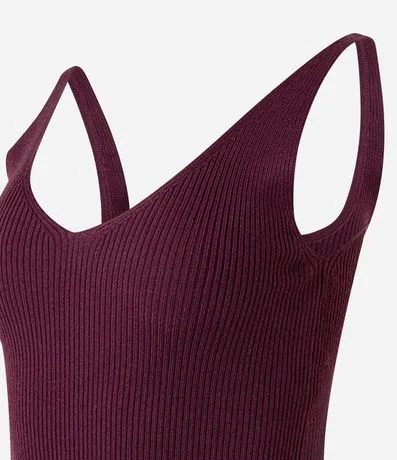 Blusa Acanalada en Punto con Escote v y Espalda Descotada 2