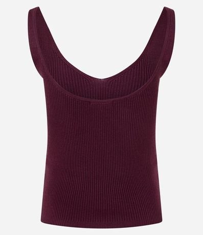 Blusa Acanalada en Punto con Escote v y Espalda Descotada 3