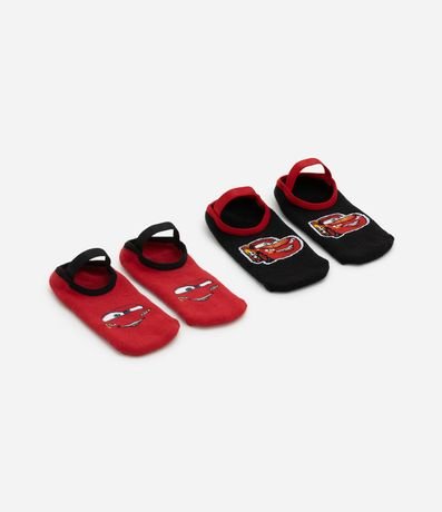 Kit 02 Medias Ballet Infantil con Antideslizante  y Estampa Coches - Talle 19 al 34