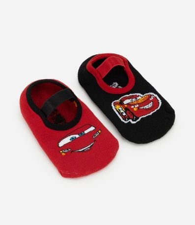 Kit 02 Medias Ballet Infantil con Antideslizante  y Estampa Coches - Talle 19 al 34 2