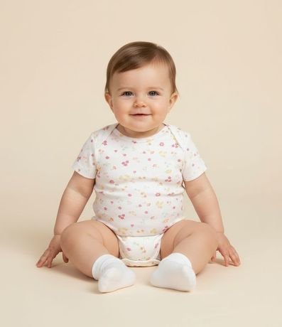 Body Infantil con Estampa Floral Liberty - Talle 0 a 18 Meses