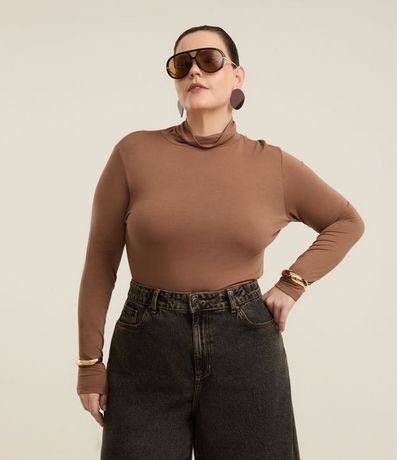 Blusa Cuello Alto en Viscolycra Curve & Plus Size