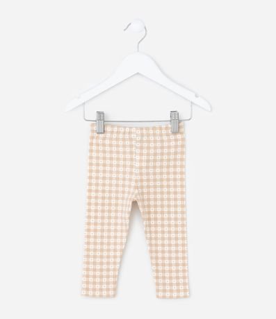 Pantalón Infantil en Rib con Estampado Vichy y Lazo – Talle RN a 18 Meses 3