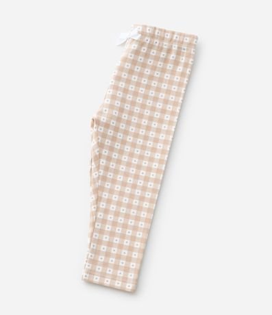 Pantalón Infantil en Rib con Estampado Vichy y Lazo – Talle RN a 18 Meses 5
