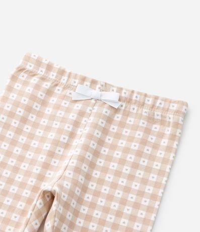 Pantalón Infantil en Rib con Estampado Vichy y Lazo – Talle RN a 18 Meses 6