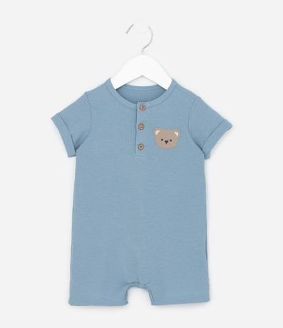 Enterito Infantil Waffle con Estampa de Osito – Talle 0 a 18 Meses 2