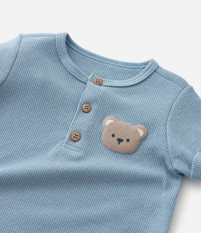 Enterito Infantil Waffle con Estampa de Osito – Talle 0 a 18 Meses 7