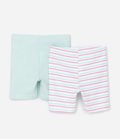 Kit 02 Bermudas Ciclista Lisa y Rayada - Talle 1 a 6 años 2