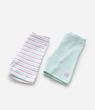 Kit 02 Bermudas Ciclista Lisa y Rayada - Talle 1 a 6 años 6