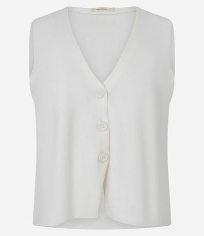 Chaleco Reto Alargado en Tricot con Botones 5