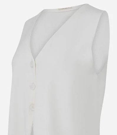 Chaleco Reto Alargado en Tricot con Botones 6