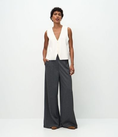 Chaleco Reto Alargado en Tricot con Botones 2