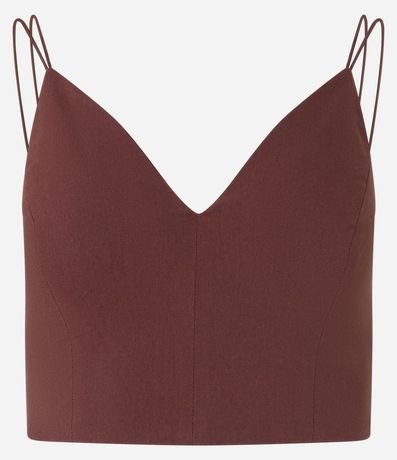 Blusa Cropped Corset en Bengalina con Escote V 3