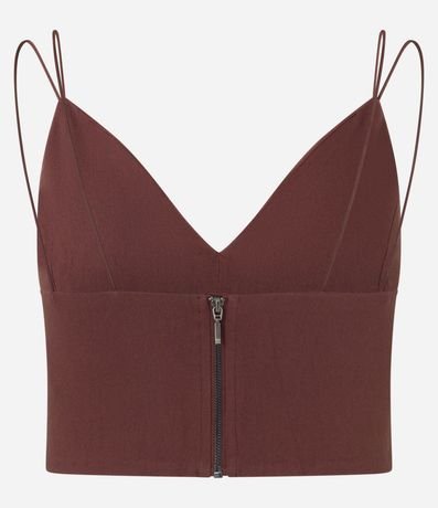 Blusa Cropped Corset en Bengalina con Escote V 5