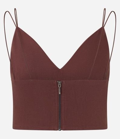 Blusa Cropped Corset en Bengalina con Escote V 4