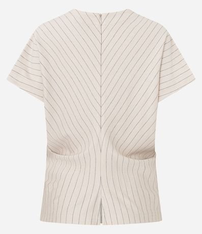 Blusa en Punto Roma con Rayas Risca de Griz y Pliegues 6