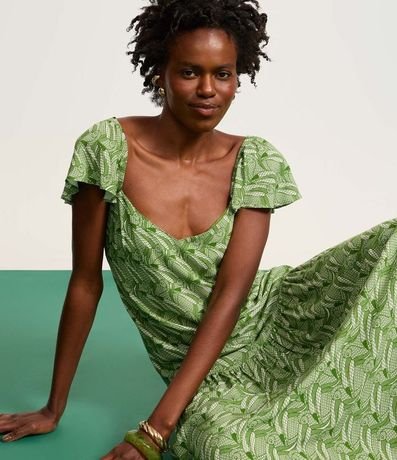 Vestido Largo de Viscosa con Estampa de Tucanes 5