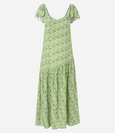 Vestido Largo de Viscosa con Estampa de Tucanes 7
