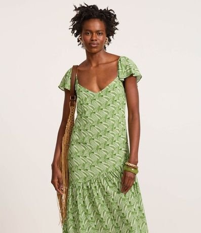 Vestido Largo de Viscosa con Estampa de Tucanes 2
