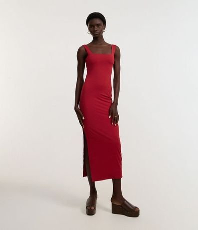 Vestido Long Midi en Poliamida con Escote en la Espalda