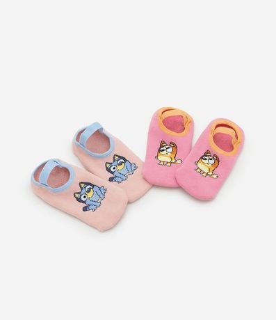 Kit 02 Medias Ballet Infantil con Estampa Bluey y Bingo - Talle 19 a 34