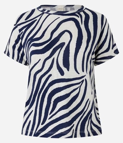 Blusa en Viscosa con Estampa Zebra y Cuello Redondo 5