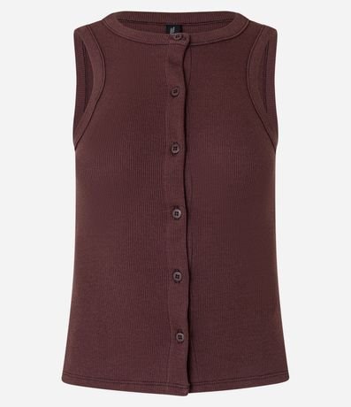 Musculosa en Rib con Botones Delanteros 4