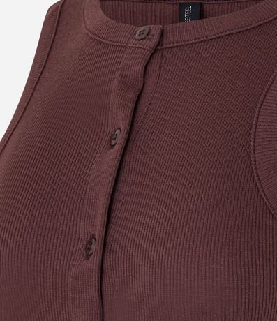 Musculosa en Rib con Botones Delanteros 5