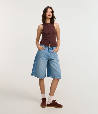 Musculosa en Rib con Botones Delanteros 2