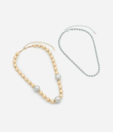 Conjunto 02 Collares con Esferas en Diferentes Tamaños