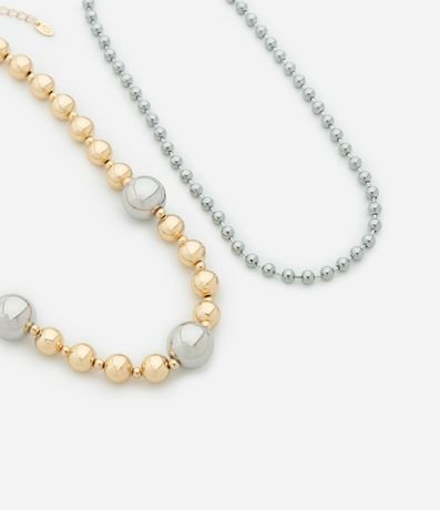 Conjunto 02 Collares con Esferas en Diferentes Tamaños 2