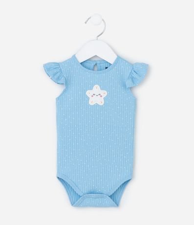 Body Infantil con Bordado de Estrella Estampa de Lunares y Canelado - Talle 0 a 18 Meses 2